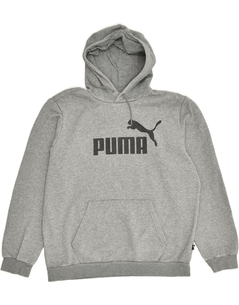 PUMA Mens Graphic Hoodie Jumper Large Grey Cotton | Vintage Puma | Thrift | Second-Hand Puma | Used Clothing | Messina Hembry 