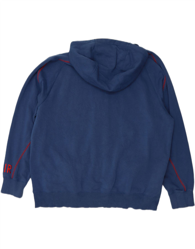 JORDAN Mens Zip Hoodie Sweater 3XL Blue Animal Print Cotton Vintage Jordan and Second-Hand Jordan from Messina Hembry 