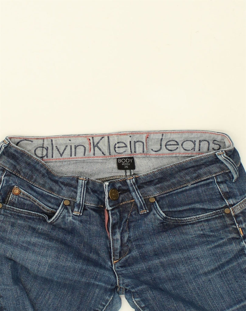 CALVIN KLEIN Womens Body Fit Skinny Jeans W26 L29 Blue Cotton | Vintage Calvin Klein | Thrift | Second-Hand Calvin Klein | Used Clothing | Messina Hembry 