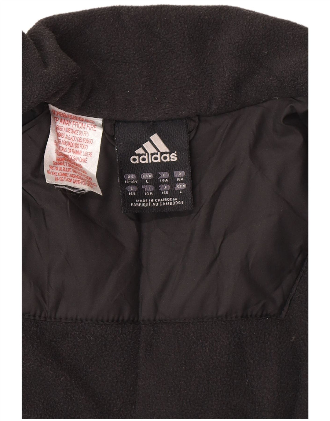 Adidas Boys Graphic Windbreaker Coat 13-14 Years Black Polyamide