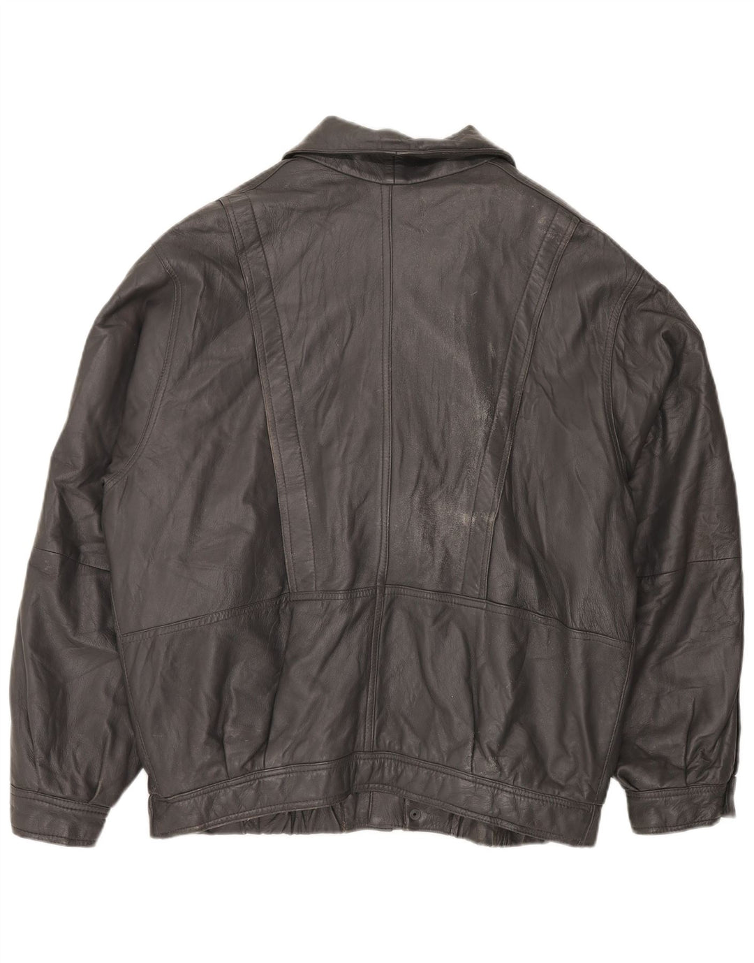 Vintage Mens Leather Jacket IT 56 3XL Black