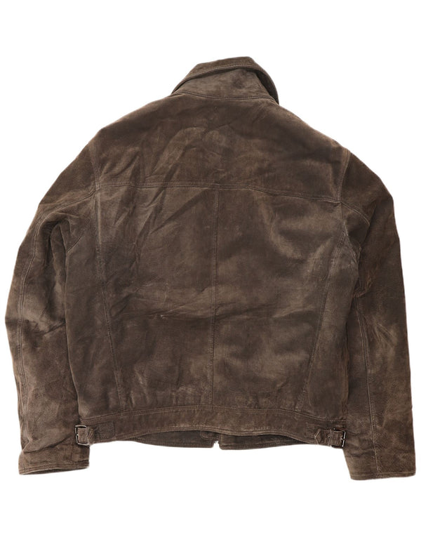 Bata and More Mens Suede Jacket IT 54 2XL Brown Leather