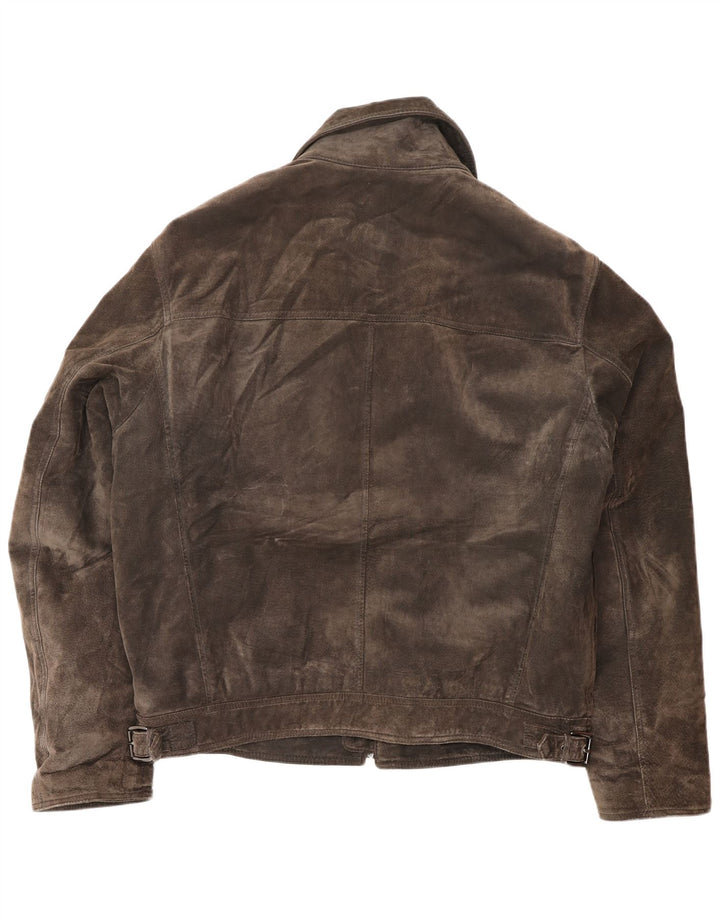 Bata and More Mens Suede Jacket IT 54 2XL Brown Leather
