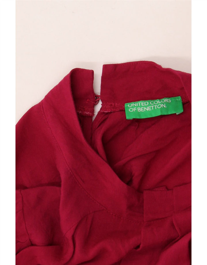BENETTON Womens Long Sleeve Blouse Top UK 18 XL Burgundy