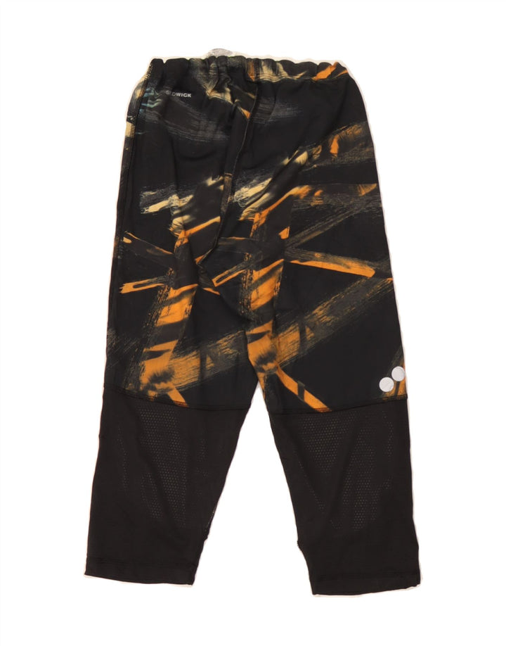 REEBOK Womens Capri Leggings UK 12/14 Medium  Black Geometric Vintage Reebok and Second-Hand Reebok from Messina Hembry 