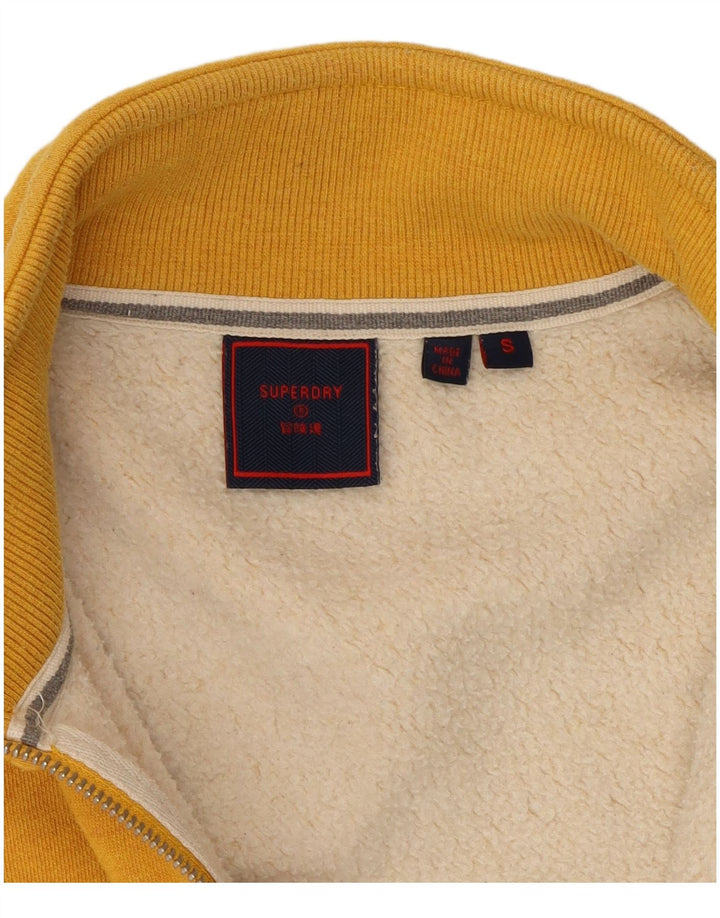 Superdry Mens Tracksuit Top Jacket Small Yellow Cotton