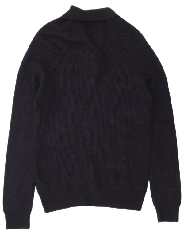 Reiss Mens Polo Neck Jumper Sweater Large Navy Blue Wool