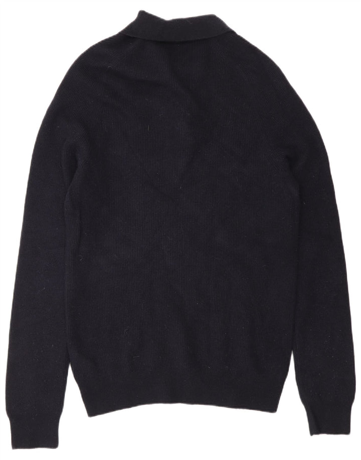 Reiss Mens Polo Neck Jumper Sweater Large Navy Blue Wool