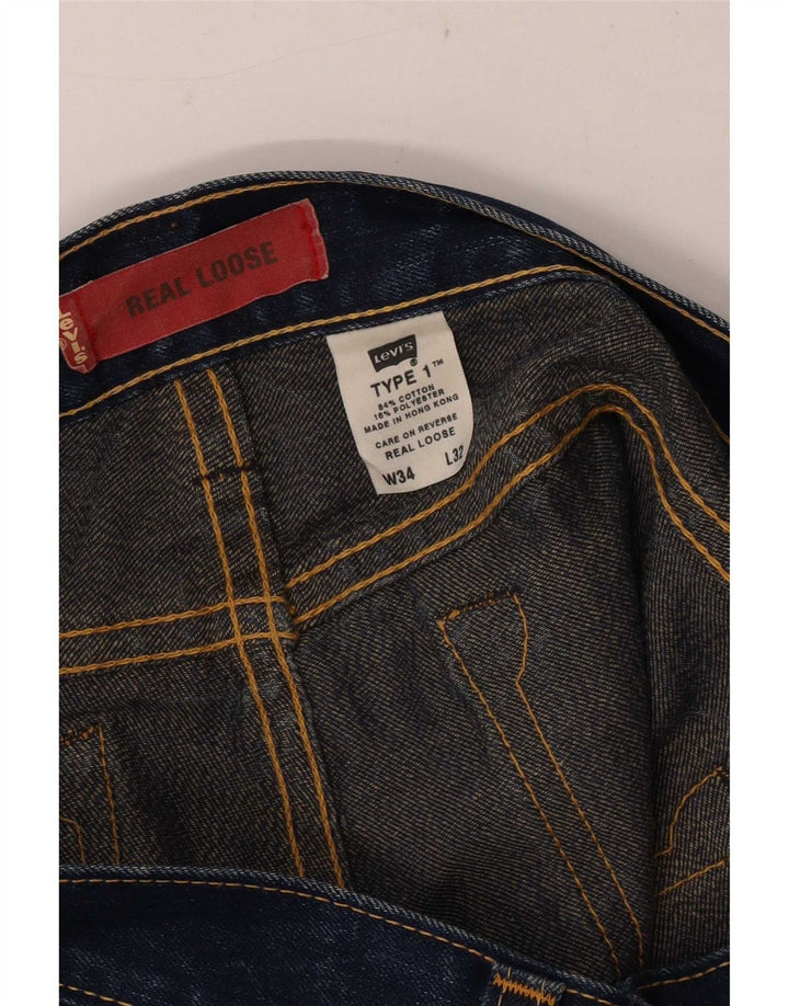 Levi's Mens Loose Jeans W34 L27 Navy Blue Cotton