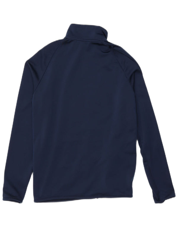 ADIDAS Boys Tracksuit Top Jacket 13-14 Years Navy Blue Colourblock