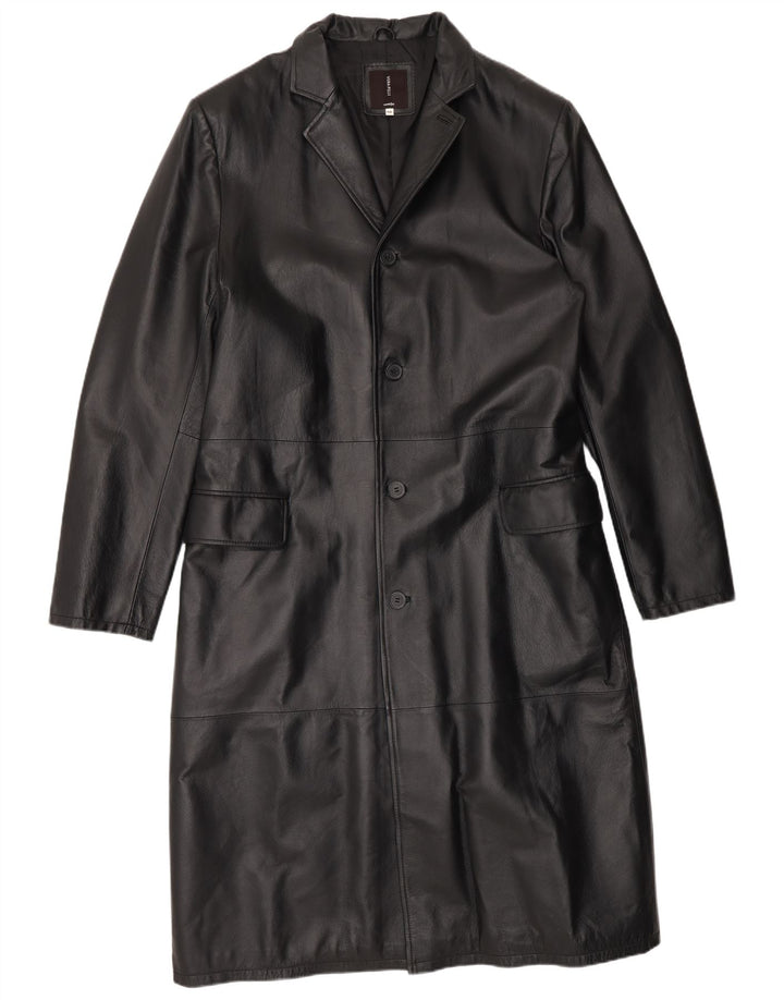 Conbipel Mens Leather Coat IT 50 Large Black Leather