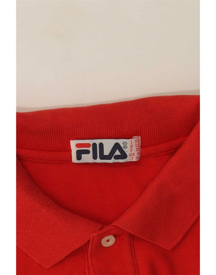Fila Mens Polo Shirt IT 50 Medium Red