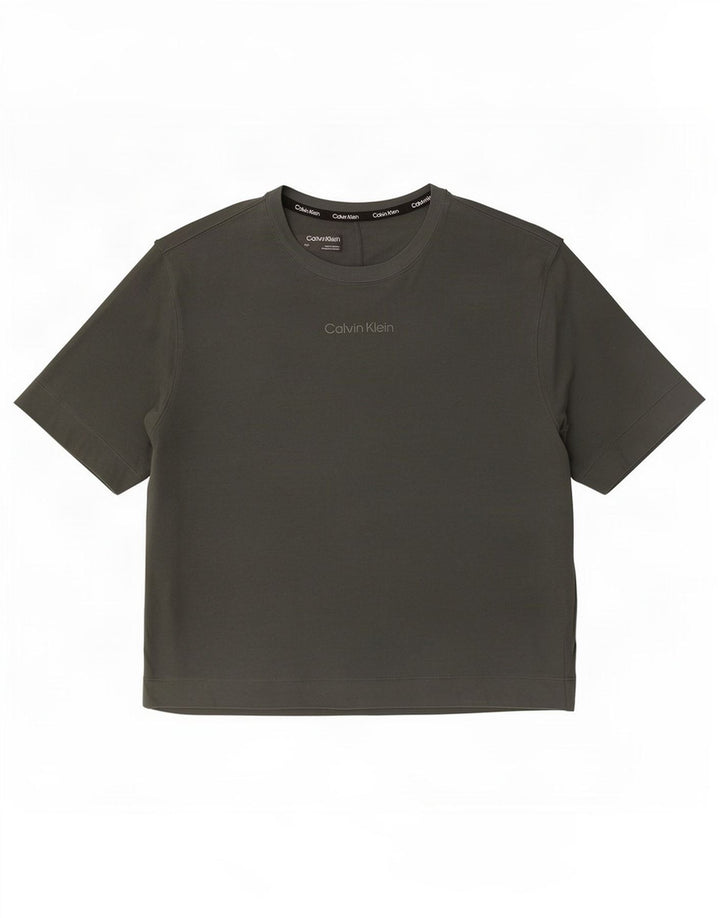 Calvin Klein Womens T-Shirt Top UK 14 Medium Grey Cotton