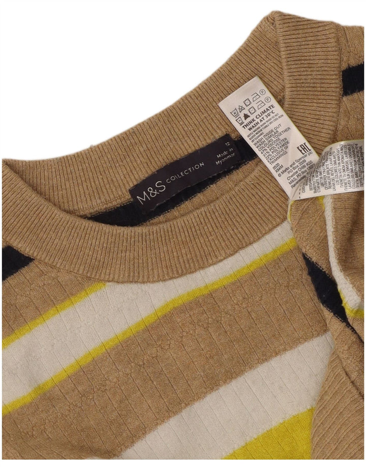 Marks & Spencer Womens Crew Neck Jumper Sweater UK 12 Medium Multicoloured