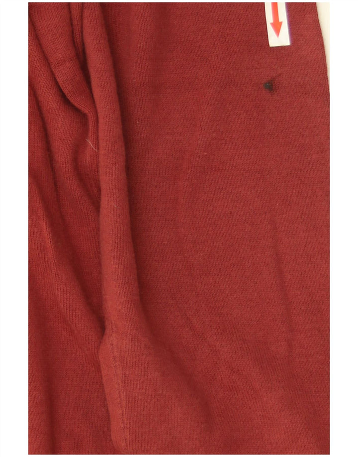 Marks & Spencer Mens V-Neck Jumper Sweater Large Burgundy Cotton