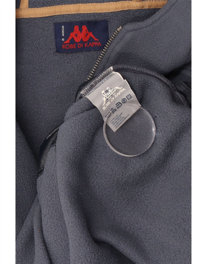 Kappa Mens Hooded Zip Neck Fleece Jumper Medium Blue Polyester