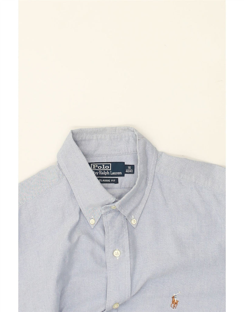 POLO RALPH LAUREN Mens Classic Fit Shirt Size 16 Large Blue Cotton | Vintage Polo Ralph Lauren | Thrift | Second-Hand Polo Ralph Lauren | Used Clothing | Messina Hembry 