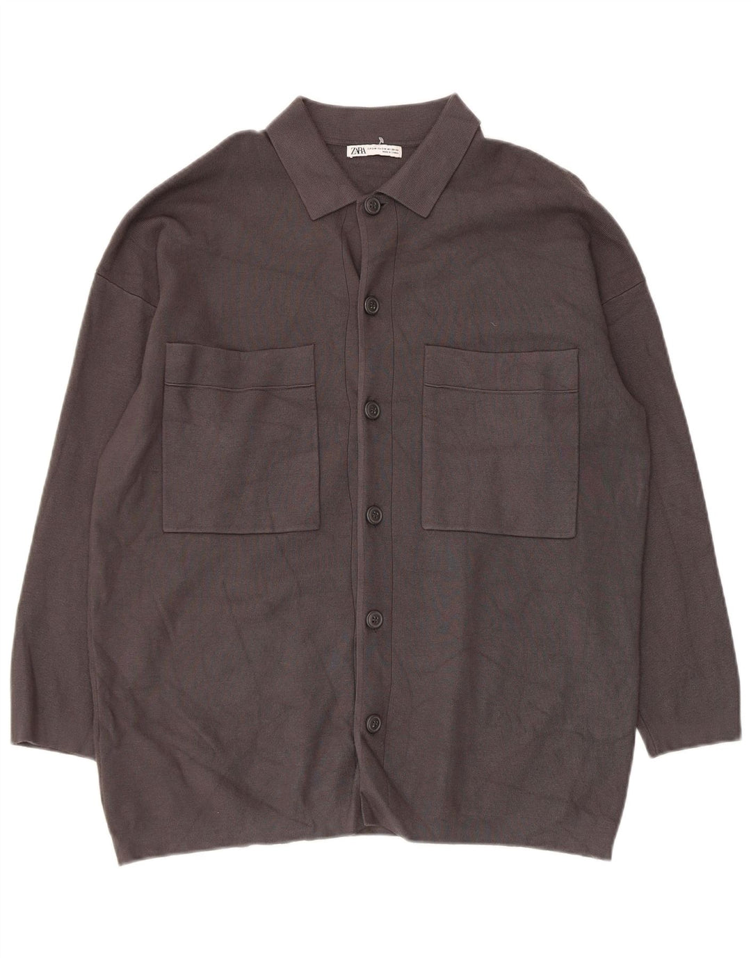 Zara Mens Cardigan Sweater Small Grey