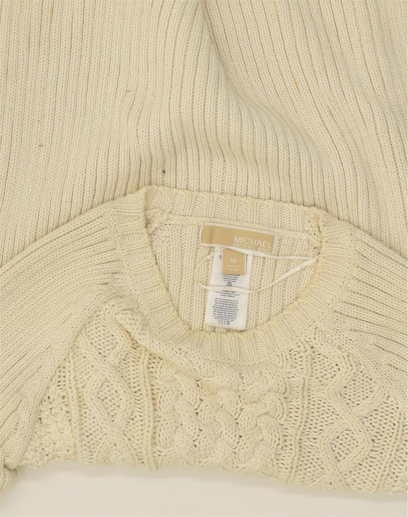 MICHAEL KORS Womens Crew Neck Jumper Sweater UK 12 Medium Off White | Vintage Michael Kors | Thrift | Second-Hand Michael Kors | Used Clothing | Messina Hembry 