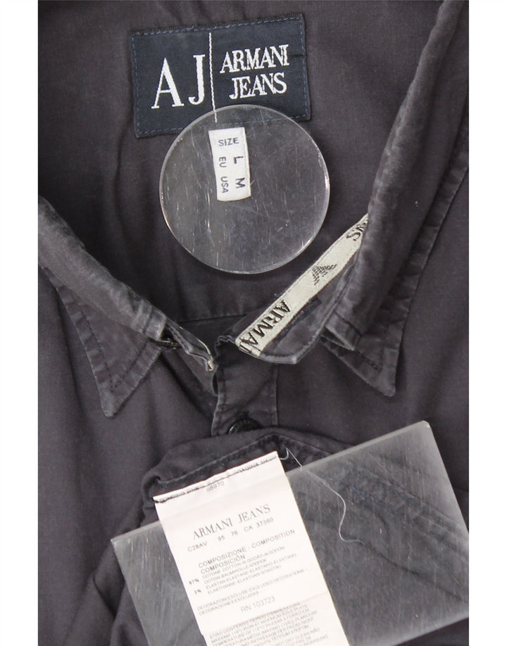 ARMANI JEANS Mens Shirt Medium Navy Blue Cotton
