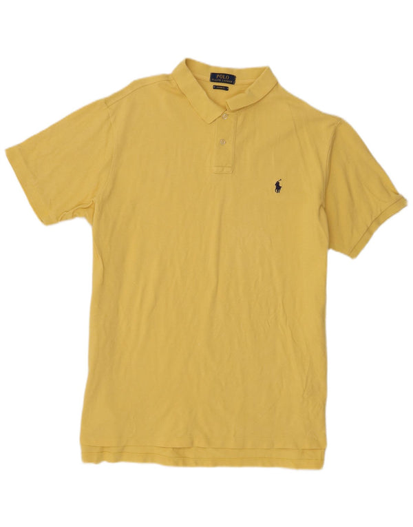 Polo Ralph Lauren Mens Custom Fit Shirt Large Yellow Cotton