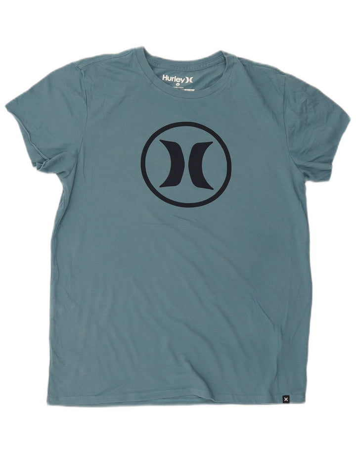 Hurley Mens Dri Fit Graphic T-Shirt Top Medium Blue Cotton