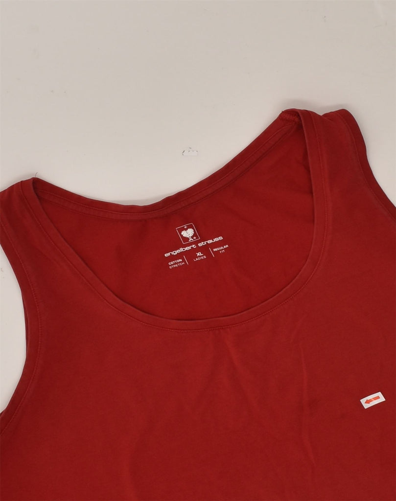 ENGELBERT STRAUSS Womens Regular Fit Vest Top UK 18 XL Red Cotton | Vintage Engelbert Strauss | Thrift | Second-Hand Engelbert Strauss | Used Clothing | Messina Hembry 