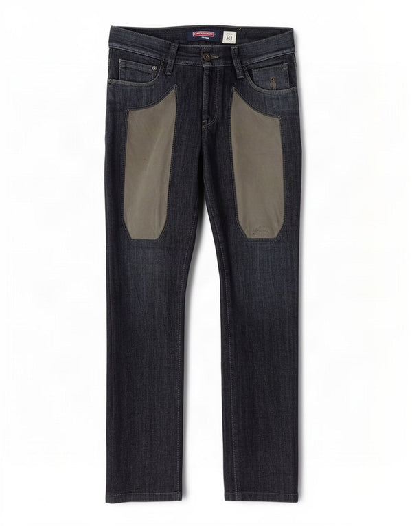 Jeckerson Mens Slim Jeans W30 L28 Blue Colourblock Cotton