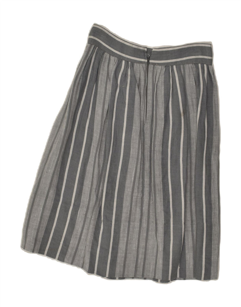 VINTAGE Womens High Waist A-Line Skirt IT 42 Medium W28  Grey Striped | Vintage Vintage | Thrift | Second-Hand Vintage | Used Clothing | Messina Hembry 