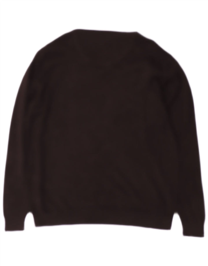 CALVIN KLEIN Mens Golf V-Neck Jumper Sweater XL Black Cotton
