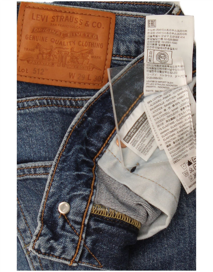 Levi's Womens 512 Slim Tapered Jeans W29 L30 Blue Cotton