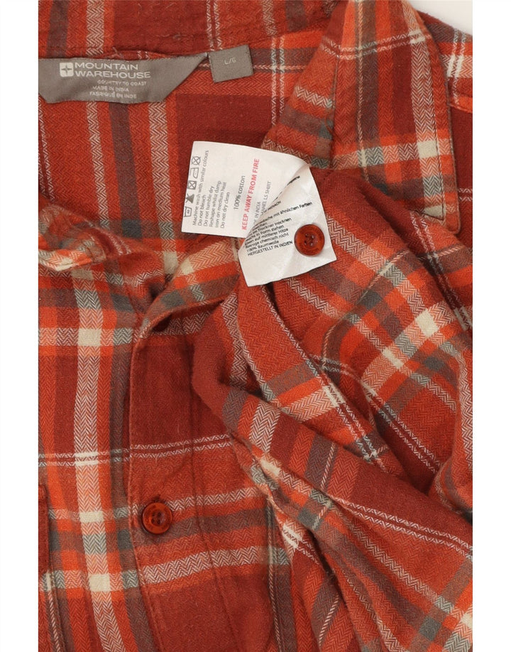 MOUNTAIN WAREHOUSE Mens Flannel Shirt Large Red Check Cotton