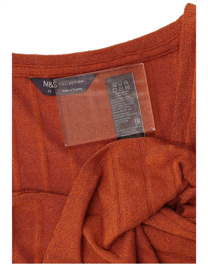 Marks & Spencer Womens Vest Top UK 22 3XL Orange Polyester