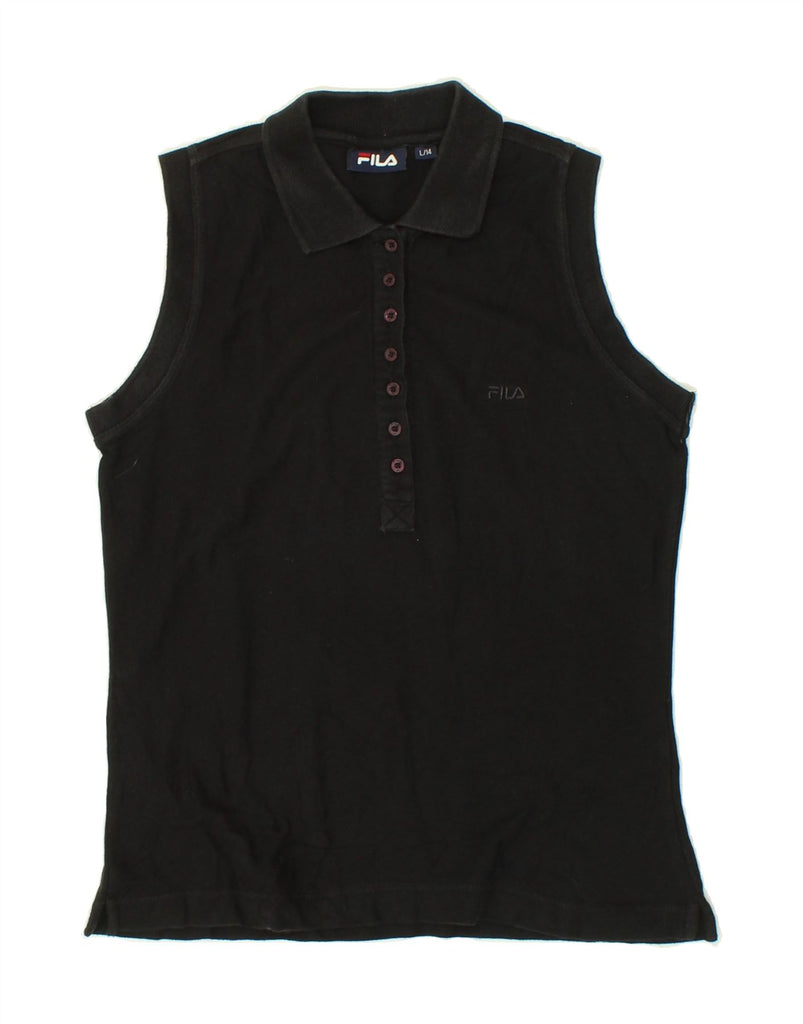 FILA Girls Sleeveless Polo Shirt 13-14 Years Large Black Vintage Fila and Second-Hand Fila from Messina Hembry 