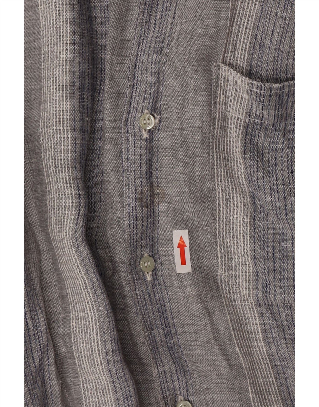 CLUB Mens Short Sleeve Shirt Medium Grey Striped