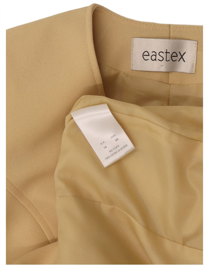 Eastex Womens 4 Button Blazer Jacket UK 14 Medium Beige Polyester