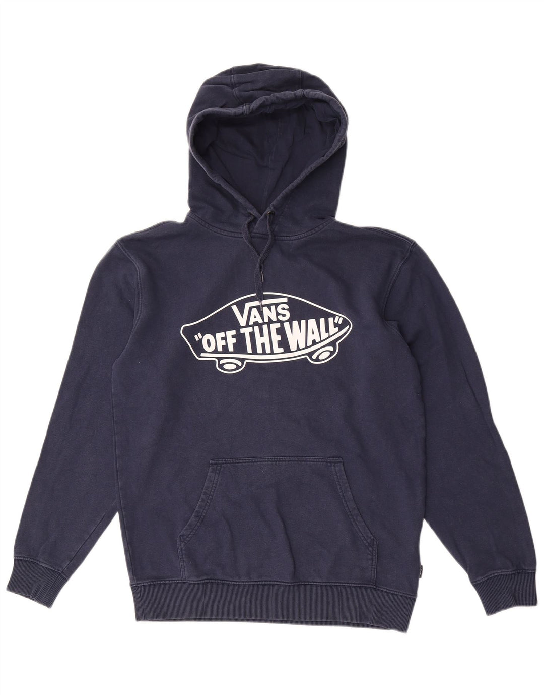Vans Mens Graphic Hoodie Jumper Small Navy Blue Cotton