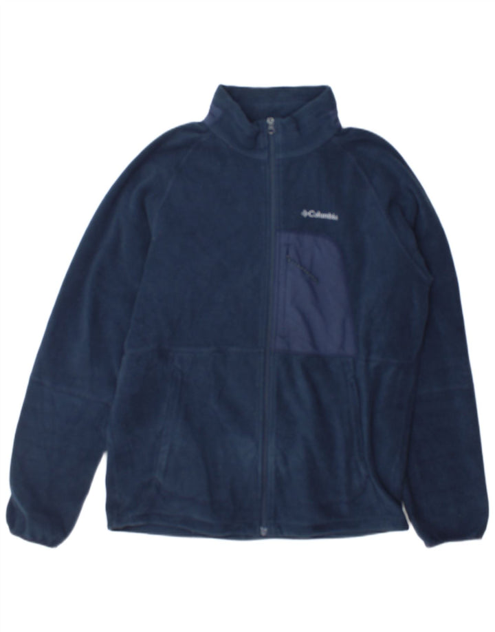 Columbia Mens Fleece Jacket UK 40 Large Navy Blue Polyester