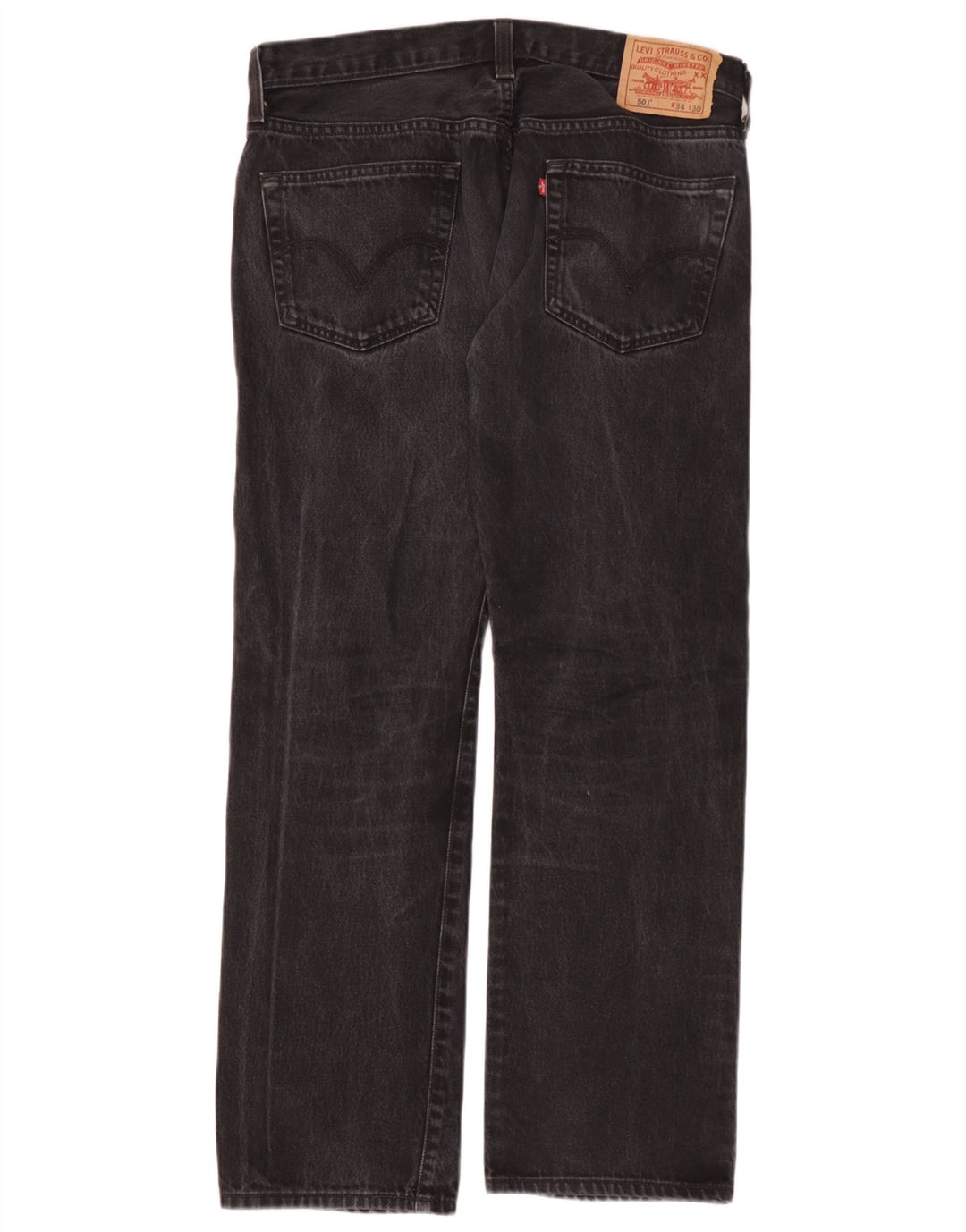 Levi's Mens 501 Straight Jeans W34 L30 Black Cotton