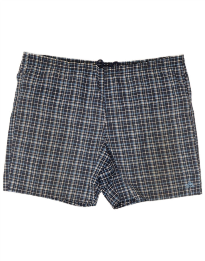Adidas Mens Swimming Shorts XL  Blue Check Polyester