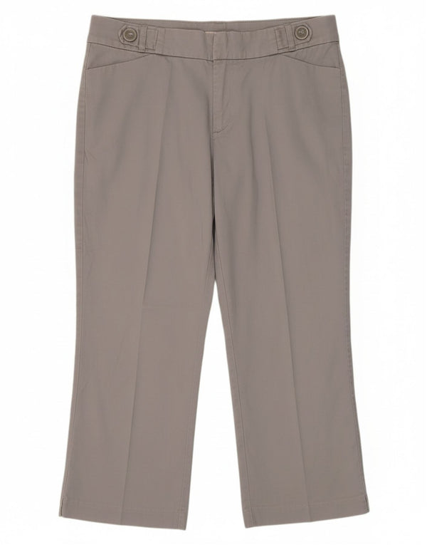 Lee Womens Slender Secret Capri Trousers US 14 XL W36 L22 Grey Cotton