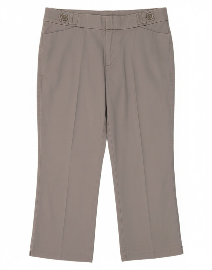 Lee Womens Slender Secret Capri Trousers US 14 XL W36 L22 Grey Cotton