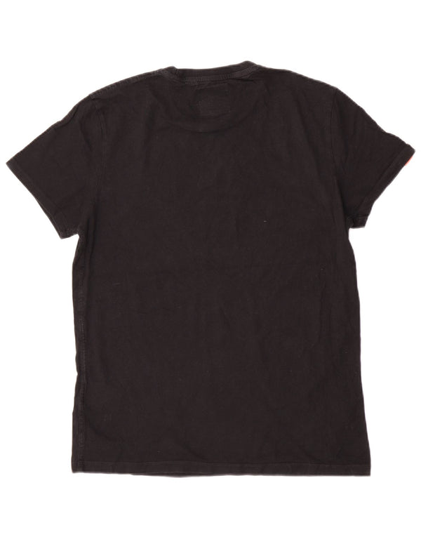 Superdry Womens Short Sleeve T-Shirt Top UK 18 XL Black Cotton