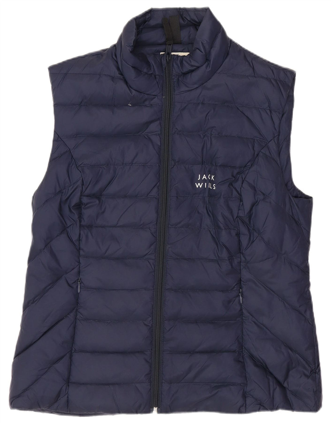 JACK WILLS Womens Padded Gilet UK 12 Medium Navy Blue Polyamide