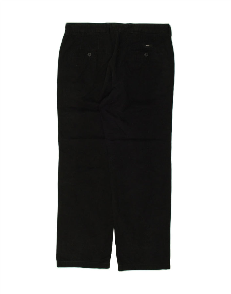 HUGO BOSS Mens Straight Chino Trousers IT 48 Medium W32 L29 Black Cotton | Vintage Hugo Boss | Thrift | Second-Hand Hugo Boss | Used Clothing | Messina Hembry 