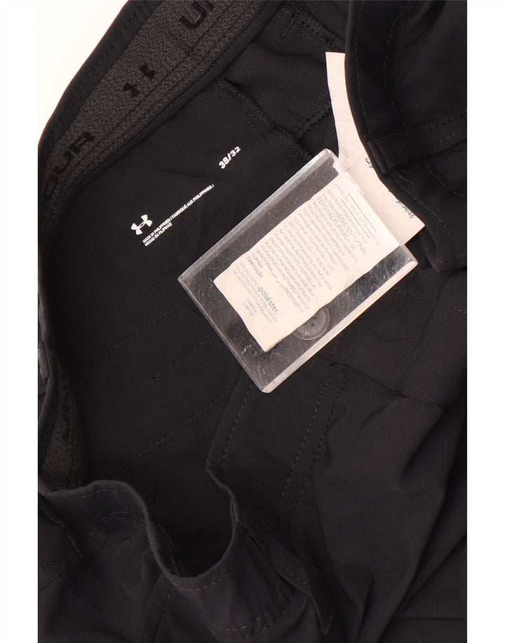 UNDER ARMOUR Mens Straight Chino Trousers W38 L32 Black Polyester