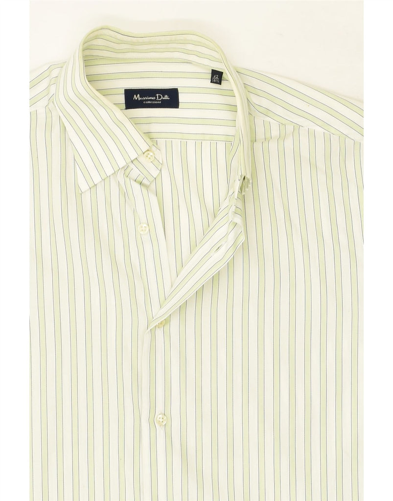 MASSIMO DUTTI Mens Shirt Size 42 16 1/2 Large Green Striped Cotton | Vintage Massimo Dutti | Thrift | Second-Hand Massimo Dutti | Used Clothing | Messina Hembry 