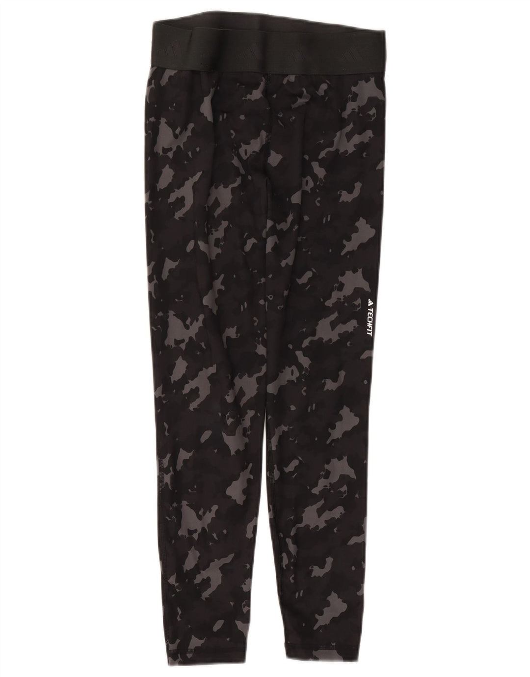 ADIDAS Womens Tight Fit Leggings UK 12/14 Medium  Black Camouflage