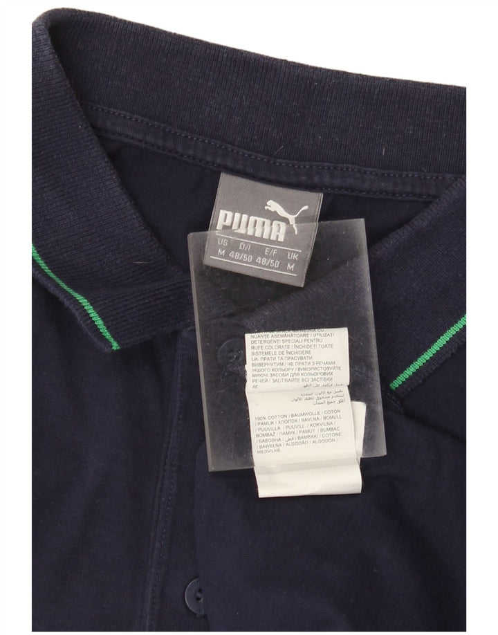 Puma Mens Polo Shirt Medium Navy Blue Cotton