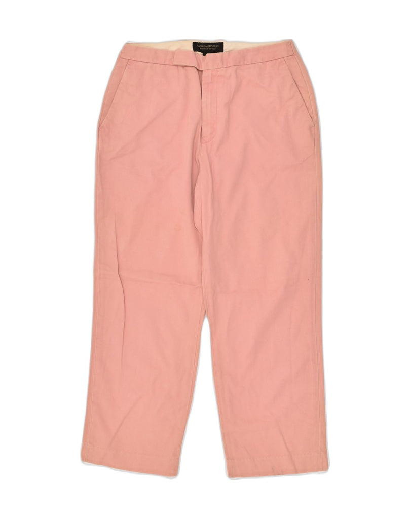 BANANA REPUBLIC Womens Capri Chino Trousers US 4 Small W26 L23 Pink Cotton | Vintage Banana Republic | Thrift | Second-Hand Banana Republic | Used Clothing | Messina Hembry 